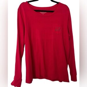 Vineyard Vines Pullover Knit Shirt Size XL red Long Sleeve Crew Neck